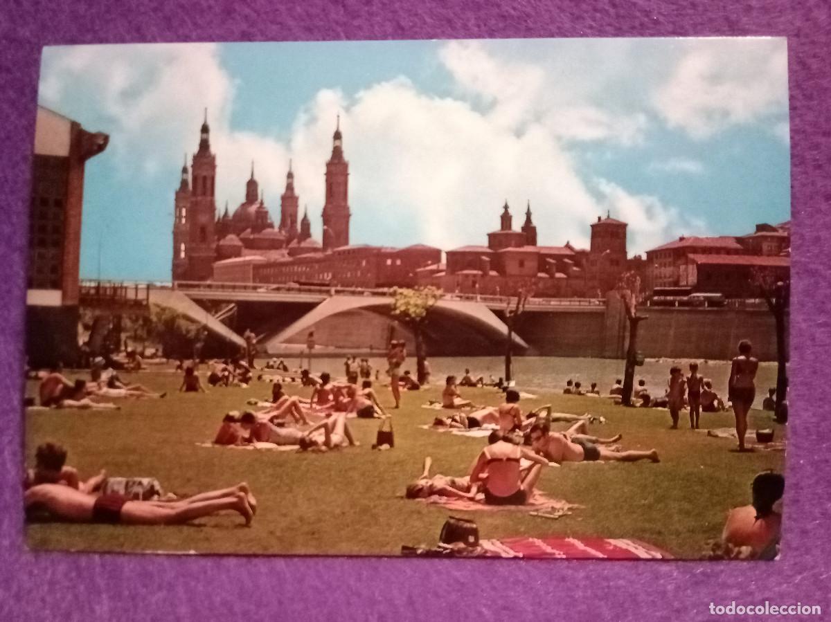 Postales: Postal - Zaragoza - Playa en el Rio Ebro - Foto 1