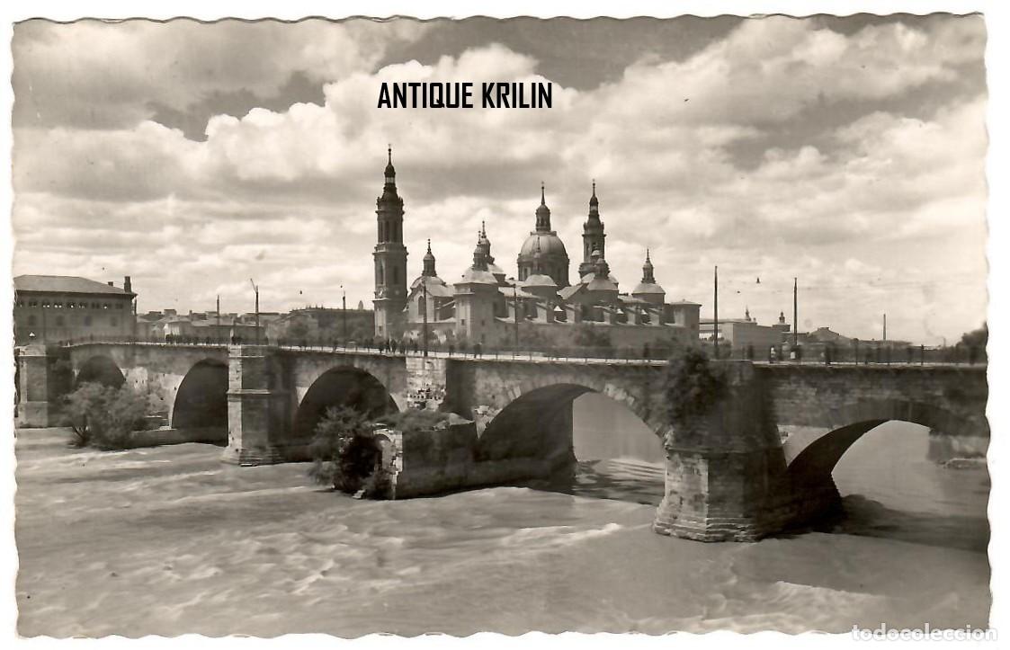 Postales: ZARAGOZA N&ordm; 5 PUENTE DE PIEDRA SOBRE EL EBRO / G. GARRABELLA / SIN FRANQUEAR