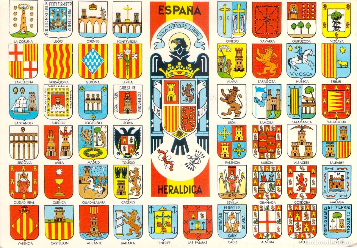 Postales: Postal Escudos de las Provincias de Espa&ntilde;a Her&aacute;ldica