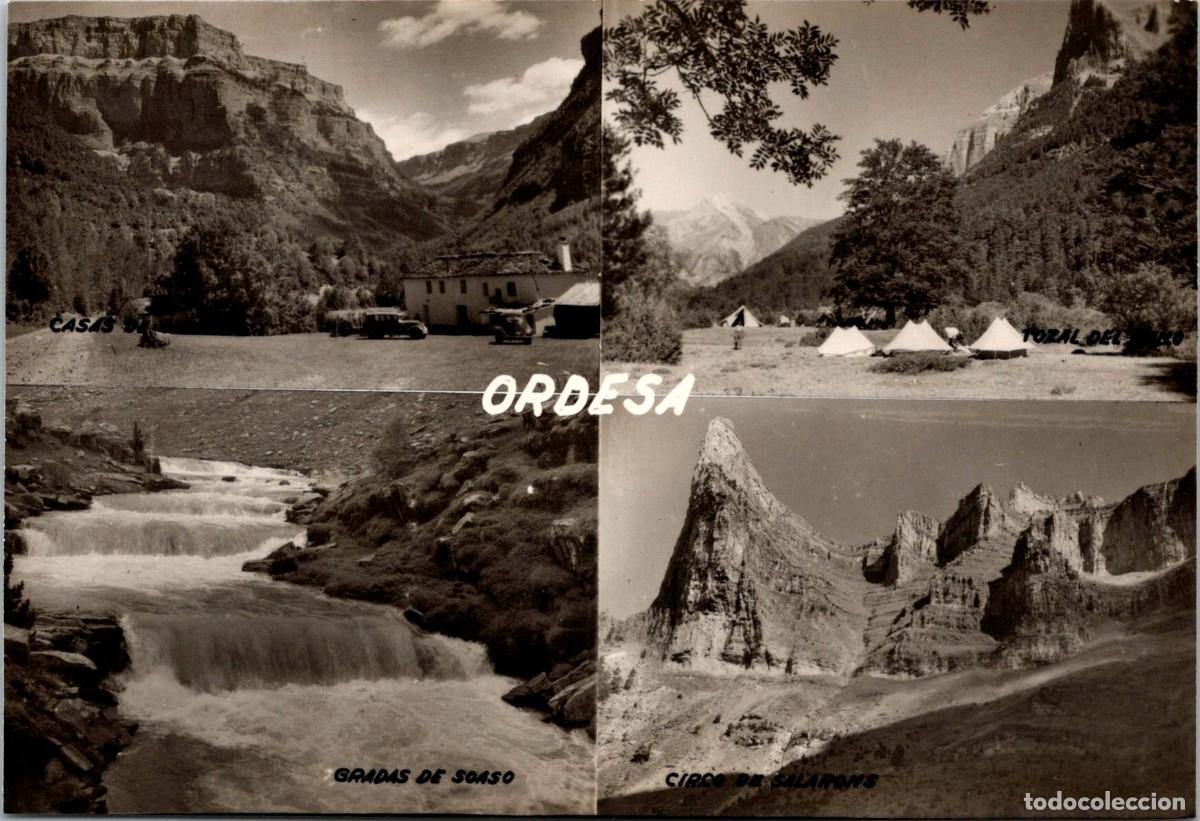 Postales: Ordesa - Multi Vistas (4) - Sicilia - 147x100mm - Casas Viu -Tozal del Mallo -Gradas Soaso- Salarons
