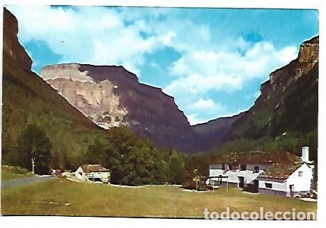 Postales: ENTRADA AL VALLE. CASA OLIVAN, AL FONDO LA FRAUCATA.- PARQUE NACIONAL DE ORDESA