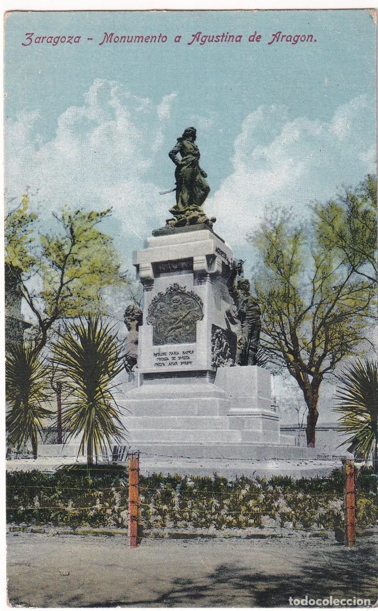 Postales: Zaragoza Monumento a Agustina de Arag&oacute;n. M. Arribas. Sin circular.