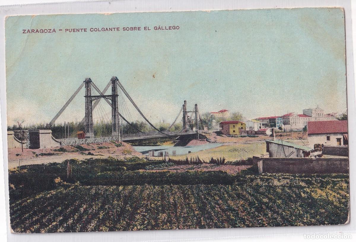 Postales: Zaragoza Puente colgante sobre el Gallego. 20 Samsot y Misse Hermanos Sin circular.