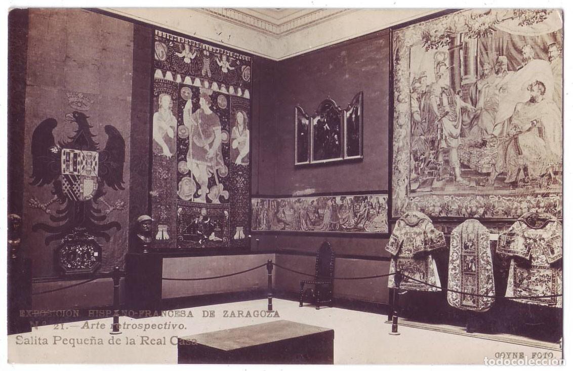 Postales: Exposici&oacute;n Hispano Francesa de Zaragoza (1908): Arte retrospectivo. Salita peque&ntilde;a de la Real Casa
