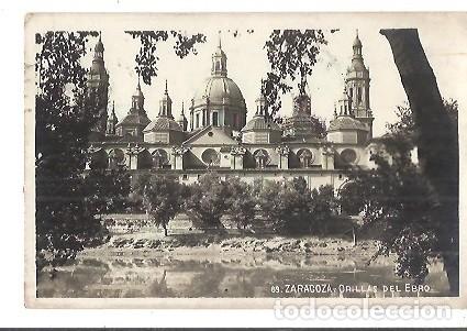 Postales: ANTIGUA POSTAL 89 ZARAGOZA ORILLAS DEL EBRO CIRCULADA 1935