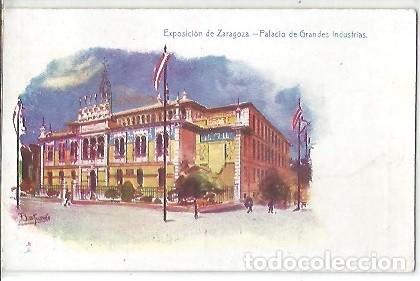 Postales: ANTIGUA POSTAL EXPOSICION DE ZARAGOZA PALACIO DE GRANDES INDUSTRIAS