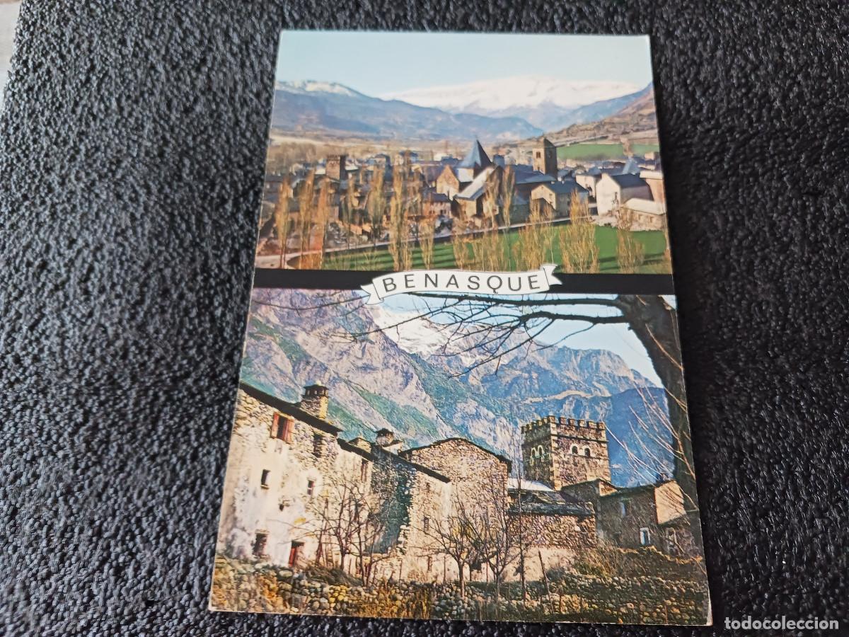 Postales: 2 BENASQUE, VISTA PARCIAL Y TORRE JUSTE, ED. PE&Ntilde;ARROYA