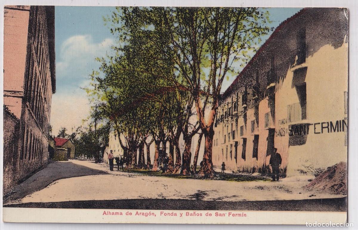 Postales: Alhama de Arag&oacute;n. Fonda y Ba&ntilde;os de San Ferm&iacute;n. C. Kinder y cia Zaragoza. Sin circular.