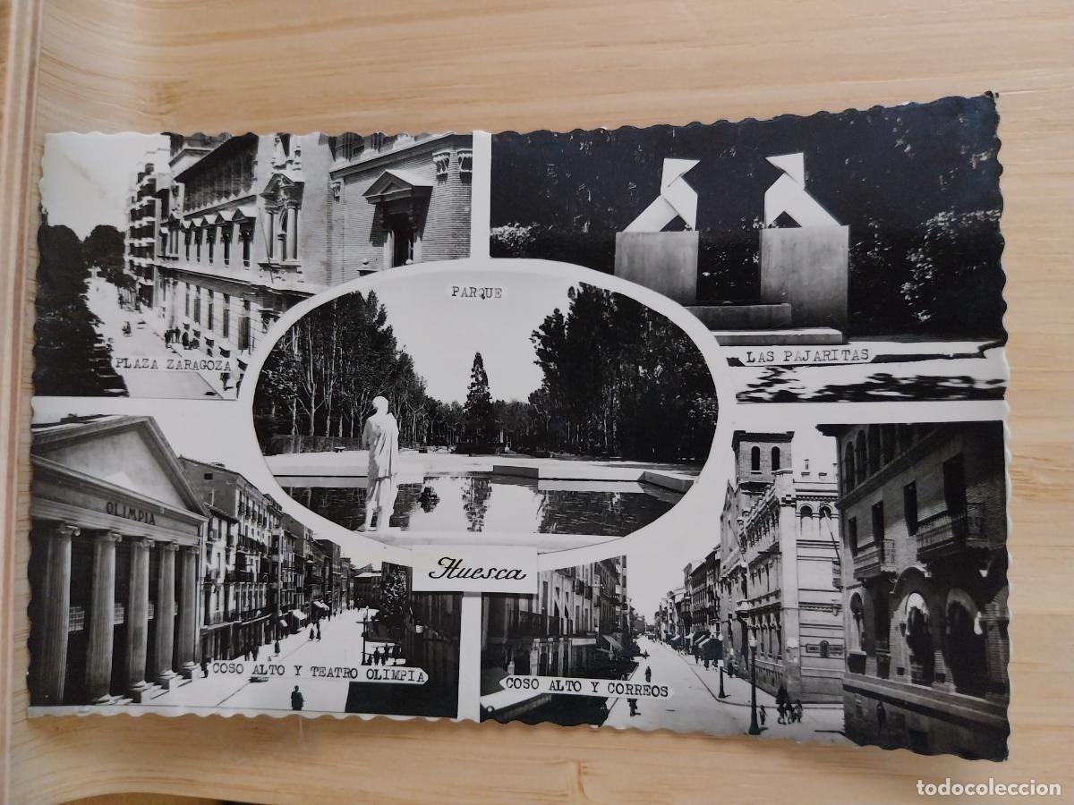 Postales: HUESCA DARVI VISTAS BN CIRCULADA A&Ntilde;O 1959