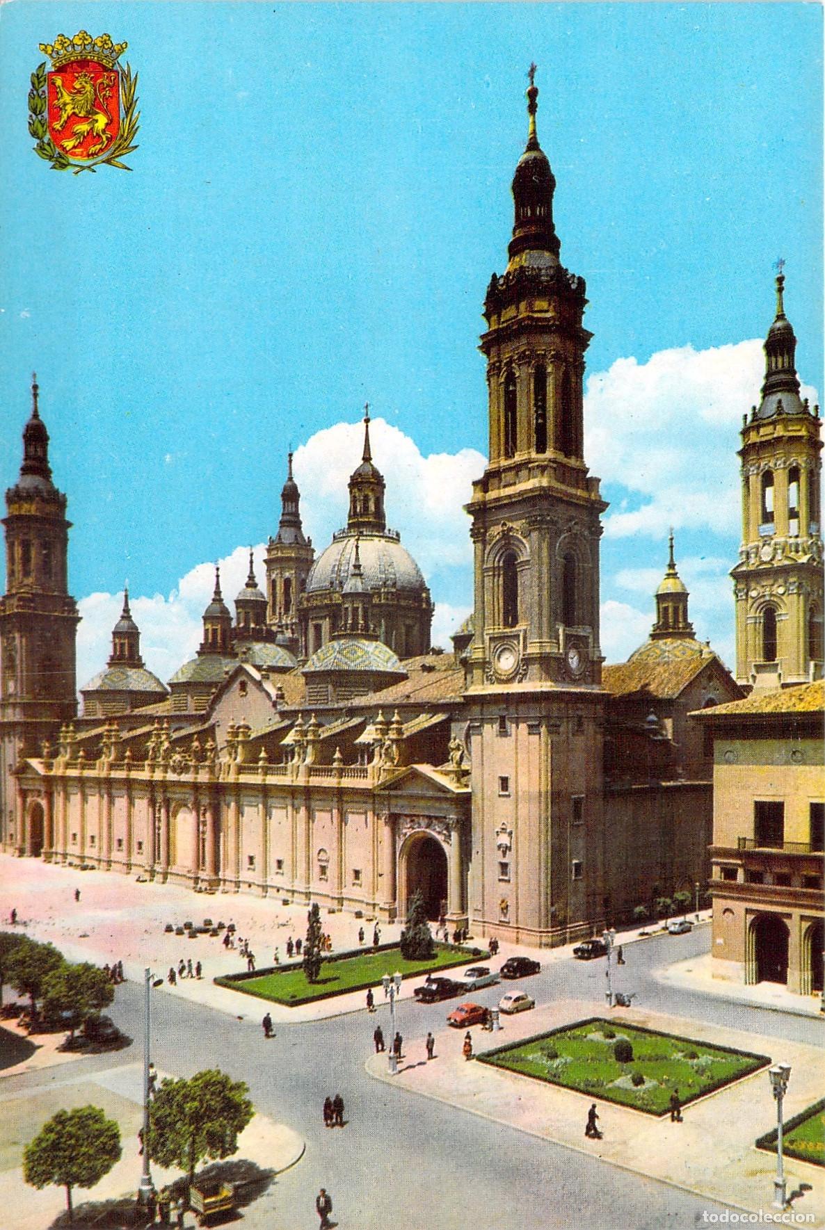 Postales: Postal de la Bas&iacute;lica del Pilar en Zaragoza, Fachada Principal