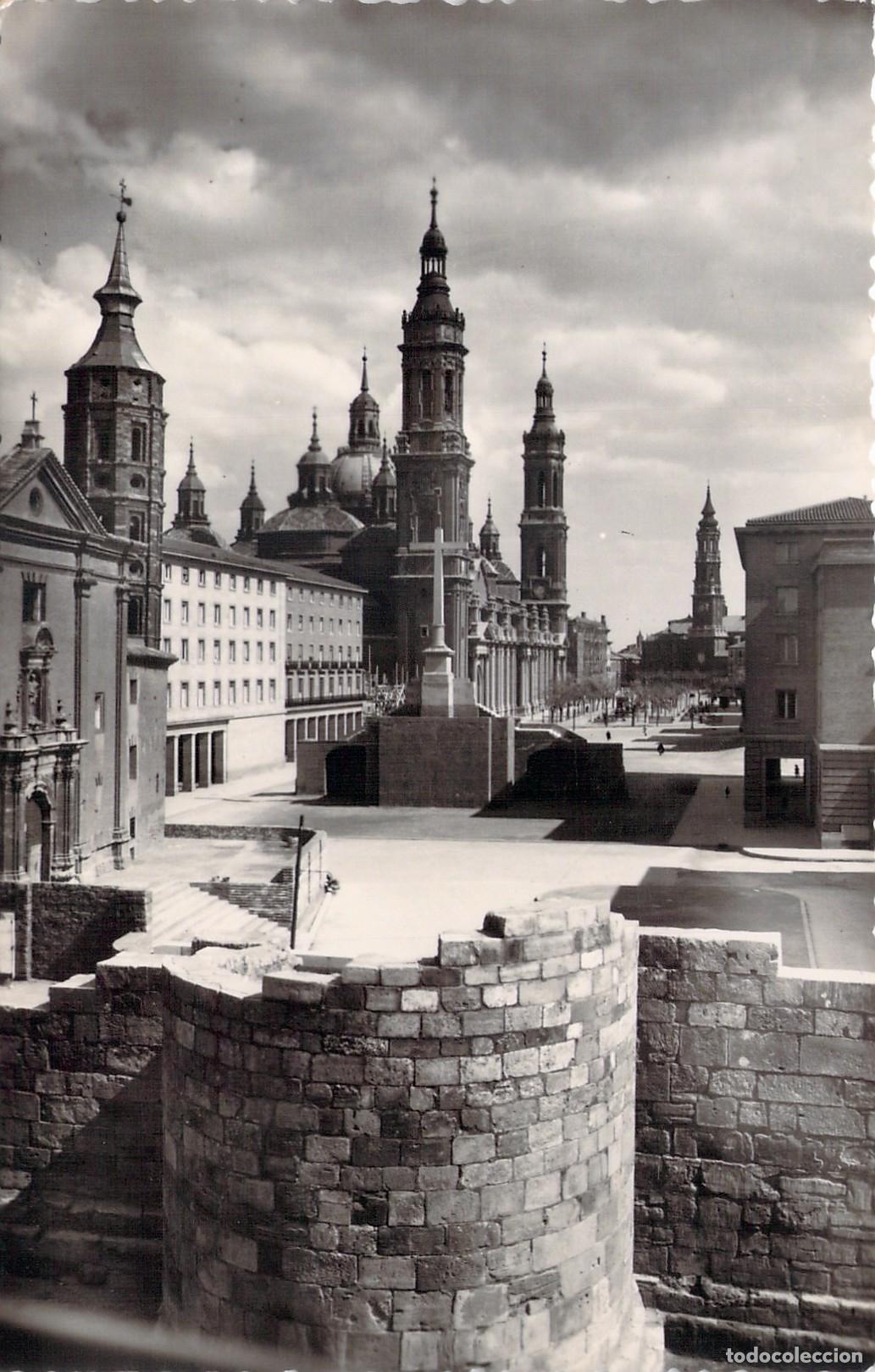 Postales: Postal Zaragoza Murallas Romanas y Plaza de las Catedrales