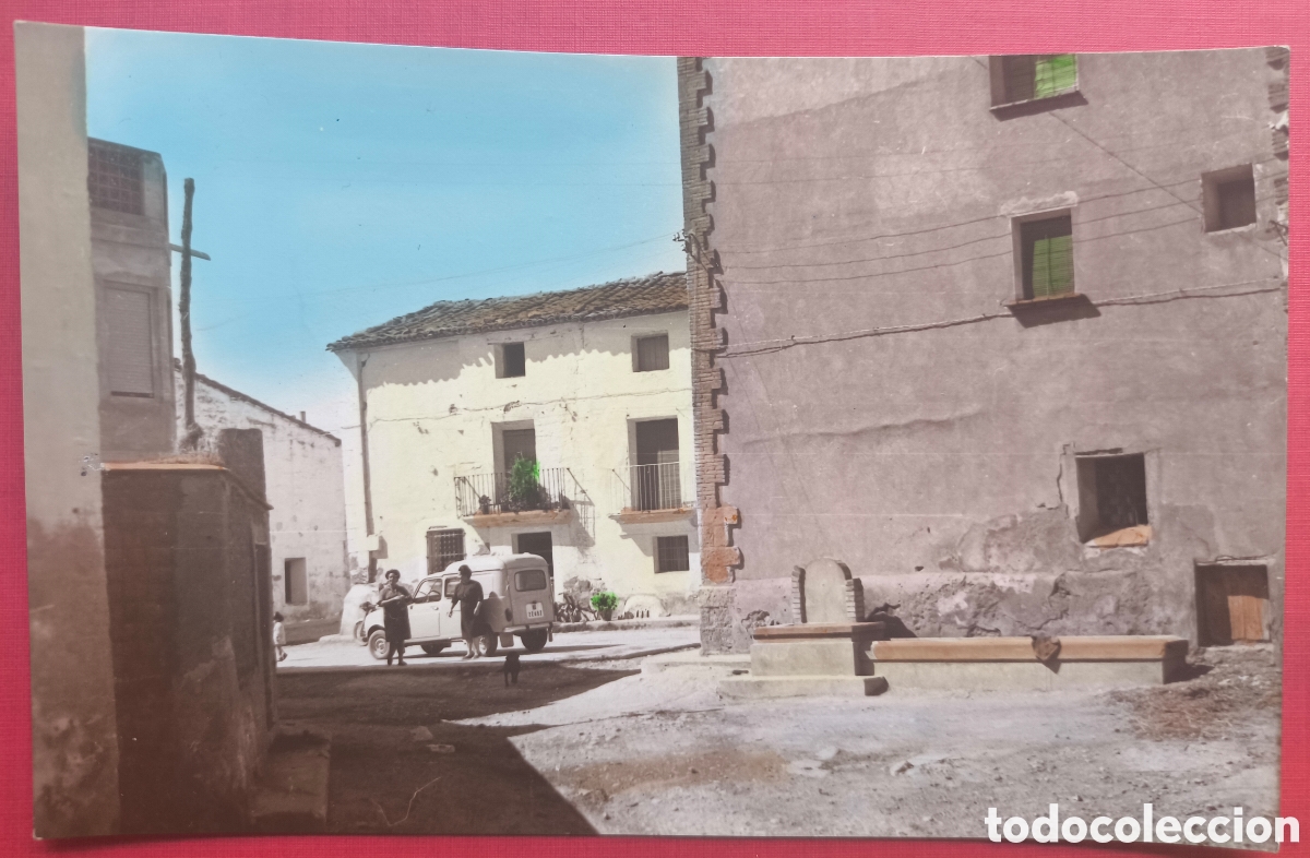 Postales: SANTALECINA PLAZA POSTAL FOTOGR&Aacute;FICA COLOREADA HUESCA ARAGON 1967
