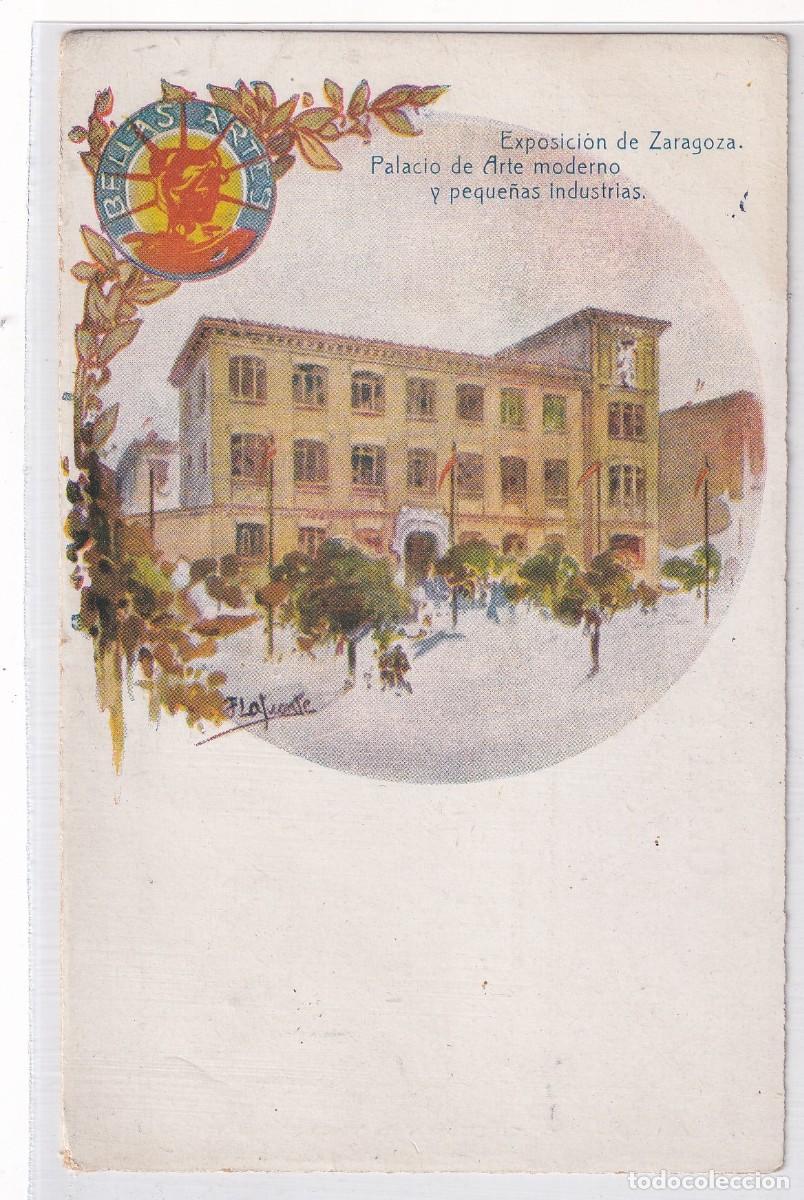 Postales: Exposici&oacute;n de Zaragoza. Palacio de Arte moderno y peque&ntilde;as industrias. Imprenta alemana. Sin circula