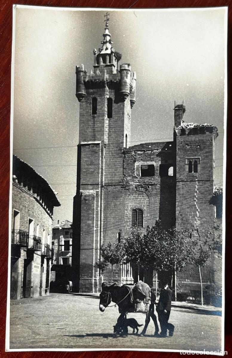 Postales: fotograf&iacute;a de la Iglesia de San Salvador en Ejea de los Caballeros, Zaragoza., mide 13,5 x 8,58 cms.