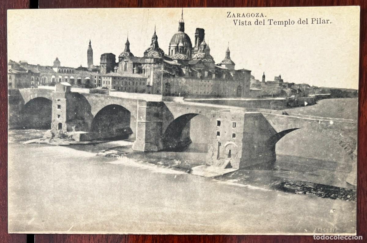 Postales: ZARAGOZA, VISTA DEL TEMPLO DEL PILAR, LACOSTE, COLECCION ESPA&Ntilde;A MONUMENTAL E HISTORICA SERIE XIV N&ordm;