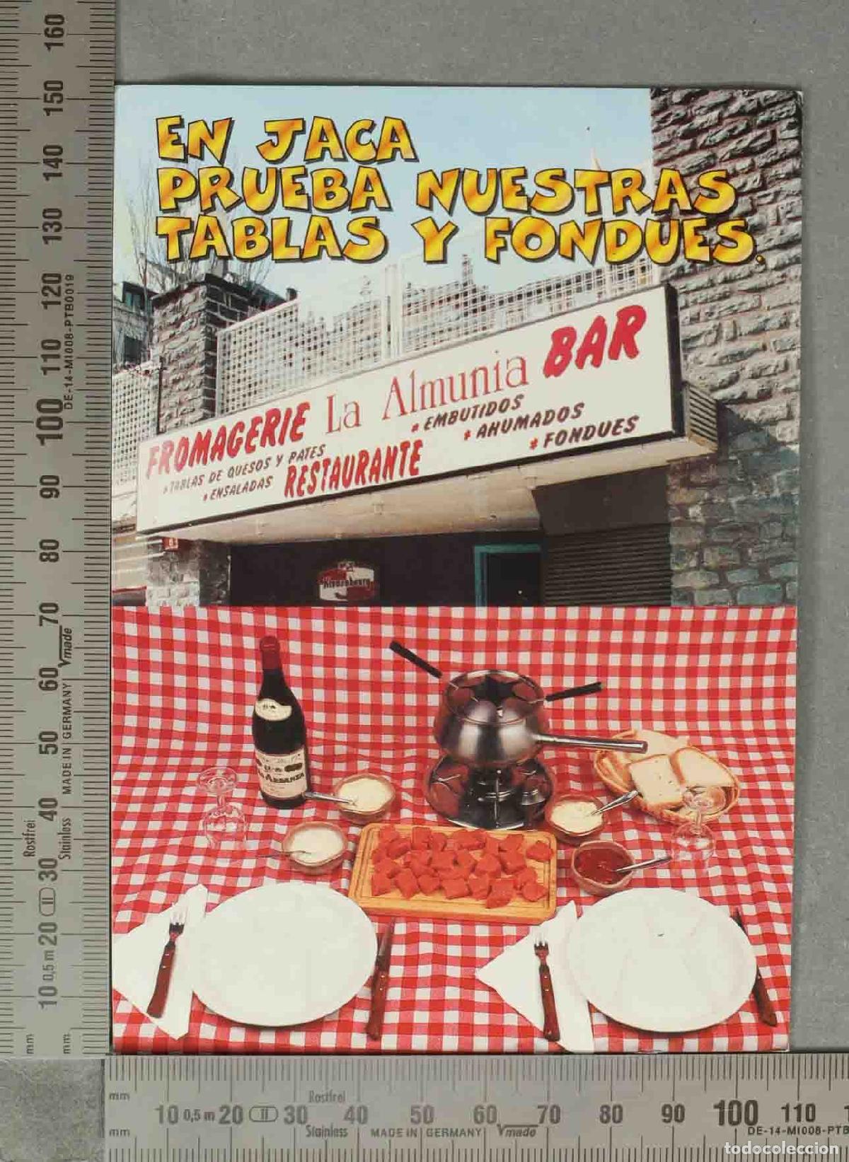 Postales: POSTAL CALENDARIO 1998. Fromagerie La Almunia Bar Restaurante - Jaca