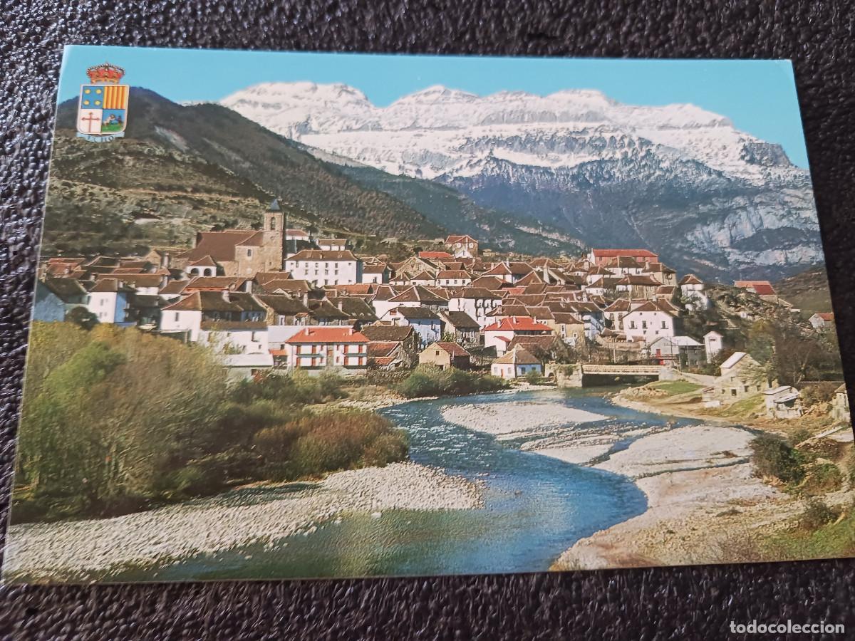 Postales: 313 hecho, alto aragon, huesca, rio aragon al fondo pe&ntilde;a forca, ed. pe&ntilde;arroya