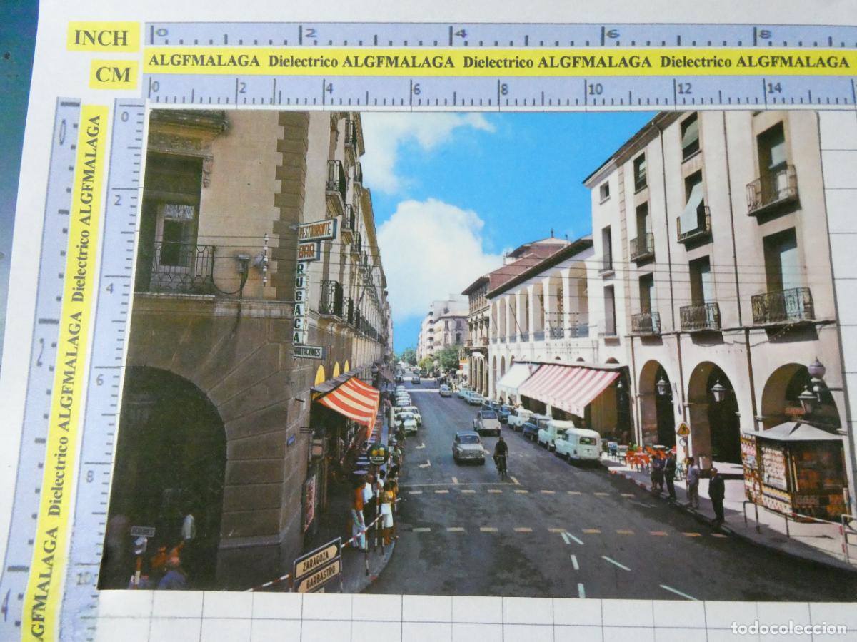 Postales: POSTAL DE HUESCA. A&Ntilde;O 1971. PORCHES DE GALICIA SEAT 600 KIOSKO 35 ARRIBAS. 3779