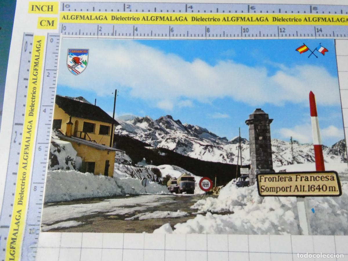 Postales: POSTAL DE HUESCA. A&Ntilde;O 1965. CANDANCH&Uacute; PUERTO DEL SOMPORT CAMIONES 204 PE&Ntilde;ARROYA. 3789