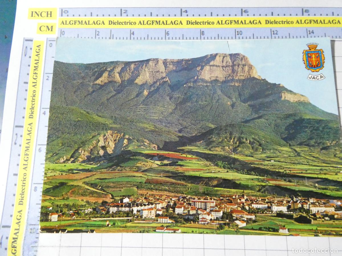 Postales: POSTAL DE HUESCA. A&Ntilde;O 1967. JACA VISTA PARCIAL Y LA PE&Ntilde;A DE OROEL. 21 PE&Ntilde;ARROYA. 3797