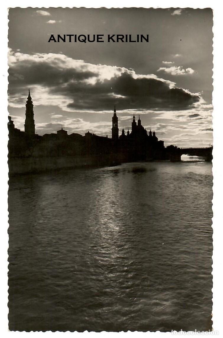 Postales: ZARAGOZA N&ordm; 28 ATARDECER EN EL EBRO / EDICIONES SICILIA / SIN FRANQUEAR