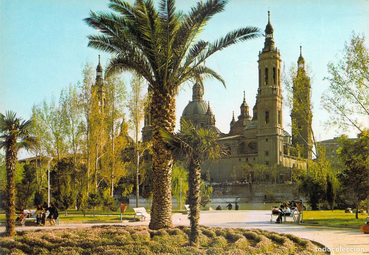 Postales: Postal de Zaragoza Parque Macanaz y Bas&iacute;lica del Pilar