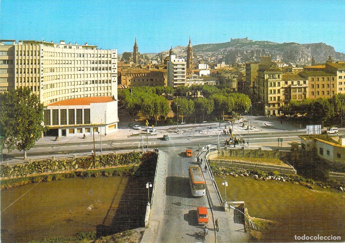 Postales: Postal de Calatayud, Vista Parcial con R&iacute;o Jal&oacute;n y Castillo