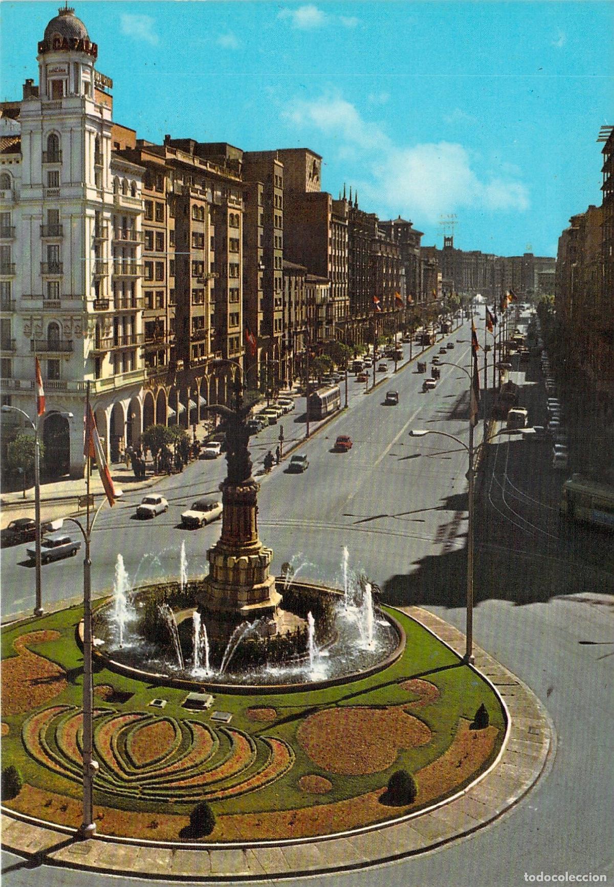 Postales: Postal Zaragoza Monumento a los M&aacute;rtires Paseo de la Independencia