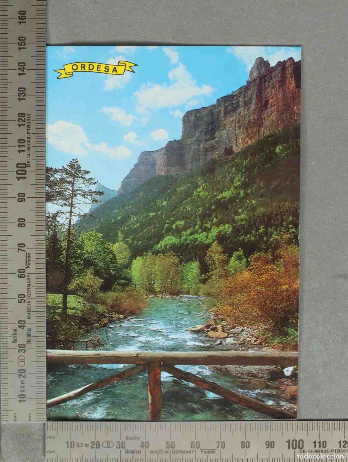 Postales: POSTAL. Ordesa . ORDESA R&iacute;o Arazas y pico de Salarons