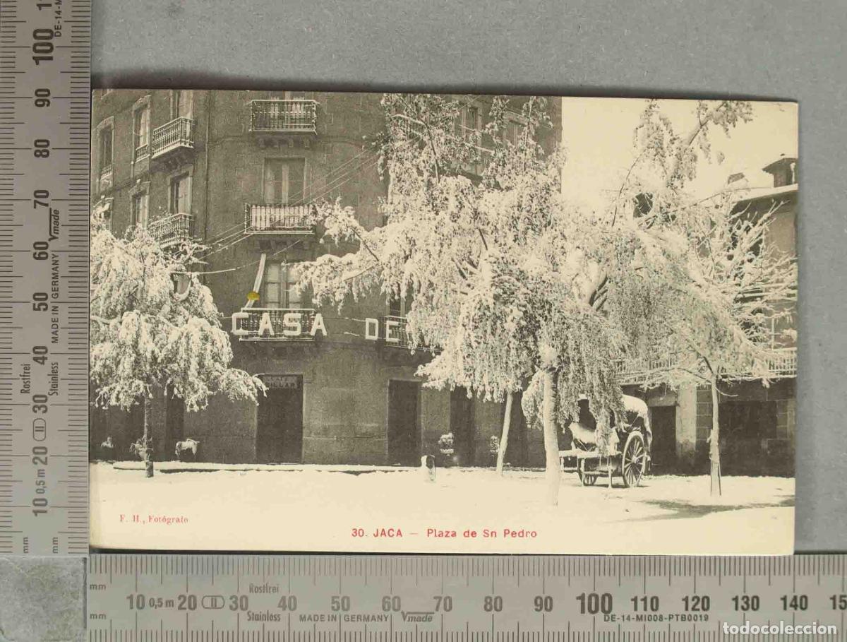 Postales: POSTAL. Jaca - Plaza de San Pedro - F. H., Fot&oacute;grafo