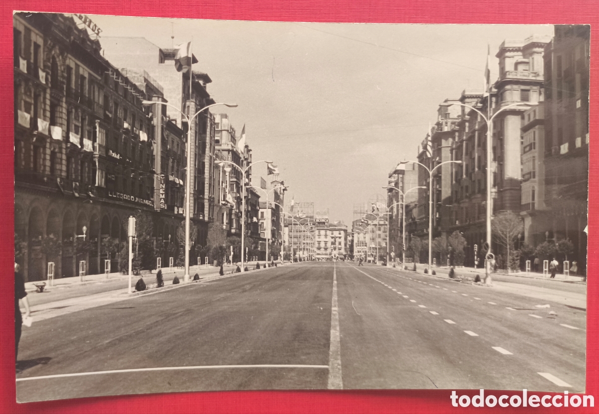 Postales: ZARAGOZA AVENIDA CATALU&Ntilde;A FOTOGRAF&Iacute;A POSTAL C. 1960