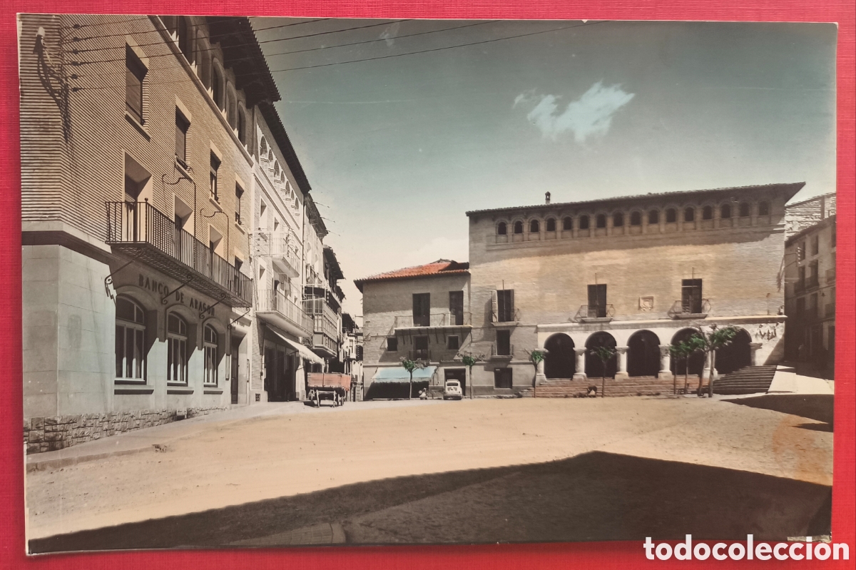 Postales: MONZON PLAZA POSTAL FOTOGR&Aacute;FICA COLOREADA HUESCA ARAGON C. 1960