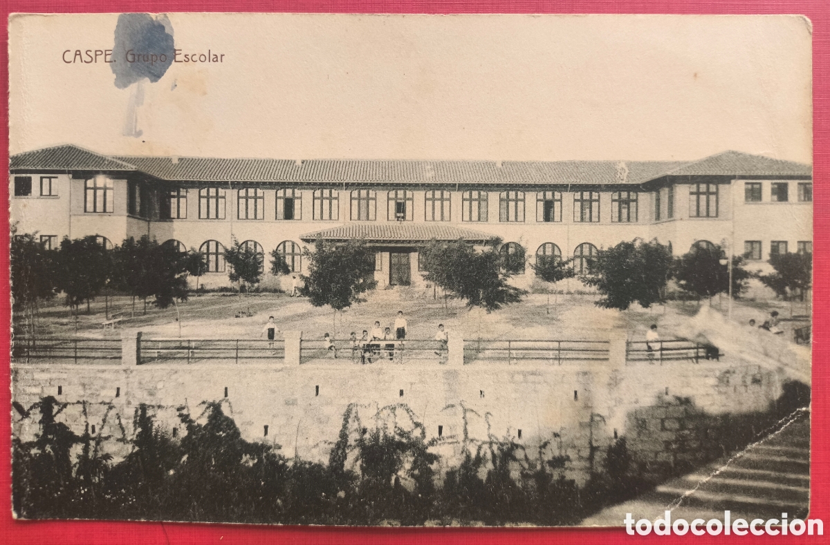 Postales: CASPE GRUPO ESCOLAR POSTAL FOTOTIPIA THOMAS FOTO GASCON ARAGON C. 1915