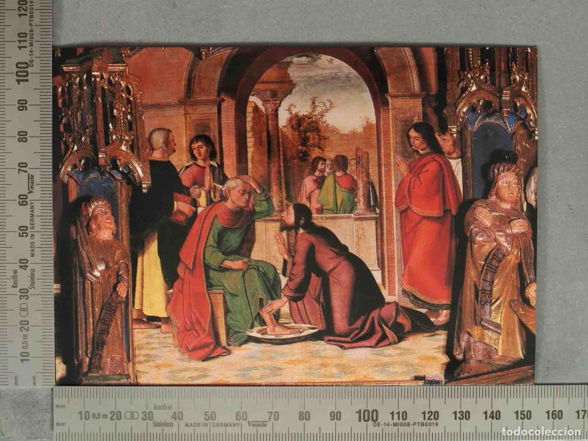 Postales: POSTAL. El Lavatorio - Retablo Mayor de la Colegiata de Santa Mar&iacute;a de Bolea