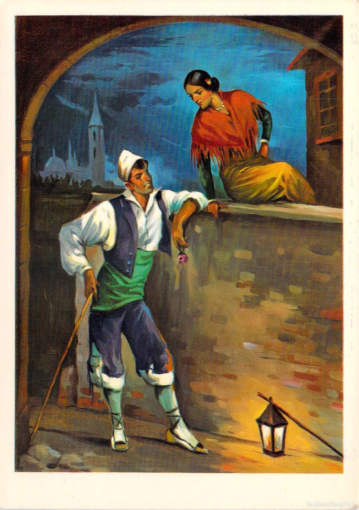 Postales: Postal Ilustraci&oacute;n de Pareja Baturra en Cortejo Rom&aacute;ntico CYZ 7362/31-B