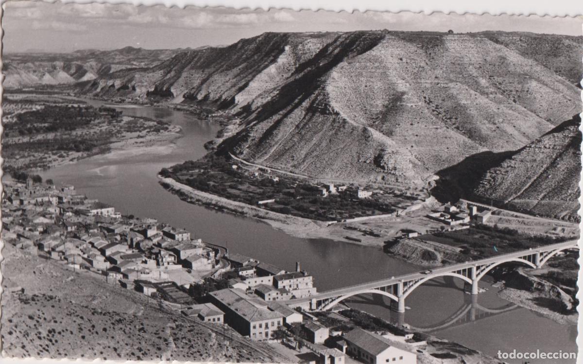 Postales: MEQUINENZA (ZARAGOZA). PUENTE PRIMO RIVERA SOBRE EL EBRO - ESCRITA