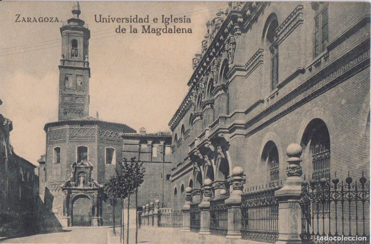 Postales: ZARAGOZA, UNIVERSIDAD E IGLESIA DE LA MAGDALENA - S/C