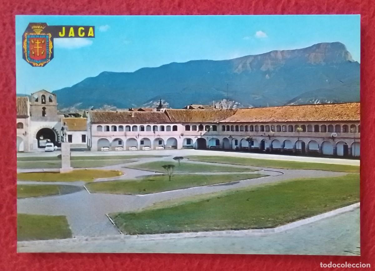 Postales: ANTIGUA POSTAL POST CARD ESPA&Ntilde;A SPAIN JACA HUESCA ALTO ARAG&Oacute;N PATIO CIUDADELA Y PE&Ntilde;A DE OROEL SPAGNA