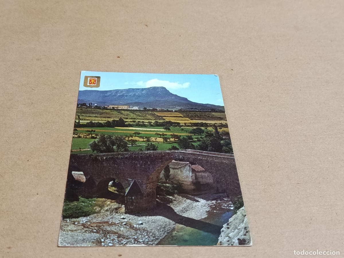 Postales: HUESCA - POSTAL JACA - PUENTE ROM&Aacute;NICO DE SAN MIGUEL - AL FONDO LA PE&Ntilde;A OROEL