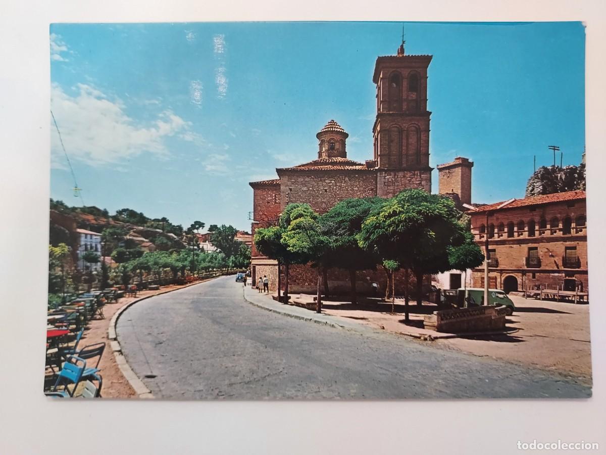 Postales: POSTAL ALHAMA DE ARAGON IGLESIA PLAZA COSTA AL FONDO CASTILLO. 1969. SIN CIRCULAR. ZARAGOZA