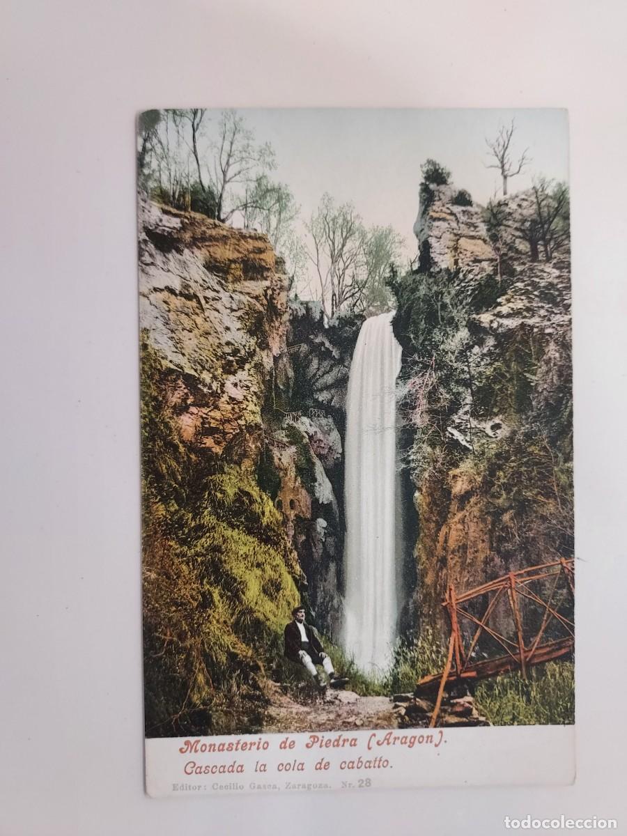 Postales: POSTAL MONASTERIO DE PIEDRA CASCADA LA COLA DE CABALLO. TRASERA SIN DIVIDIR. S/C. ZARAGOZA. GASCA 28