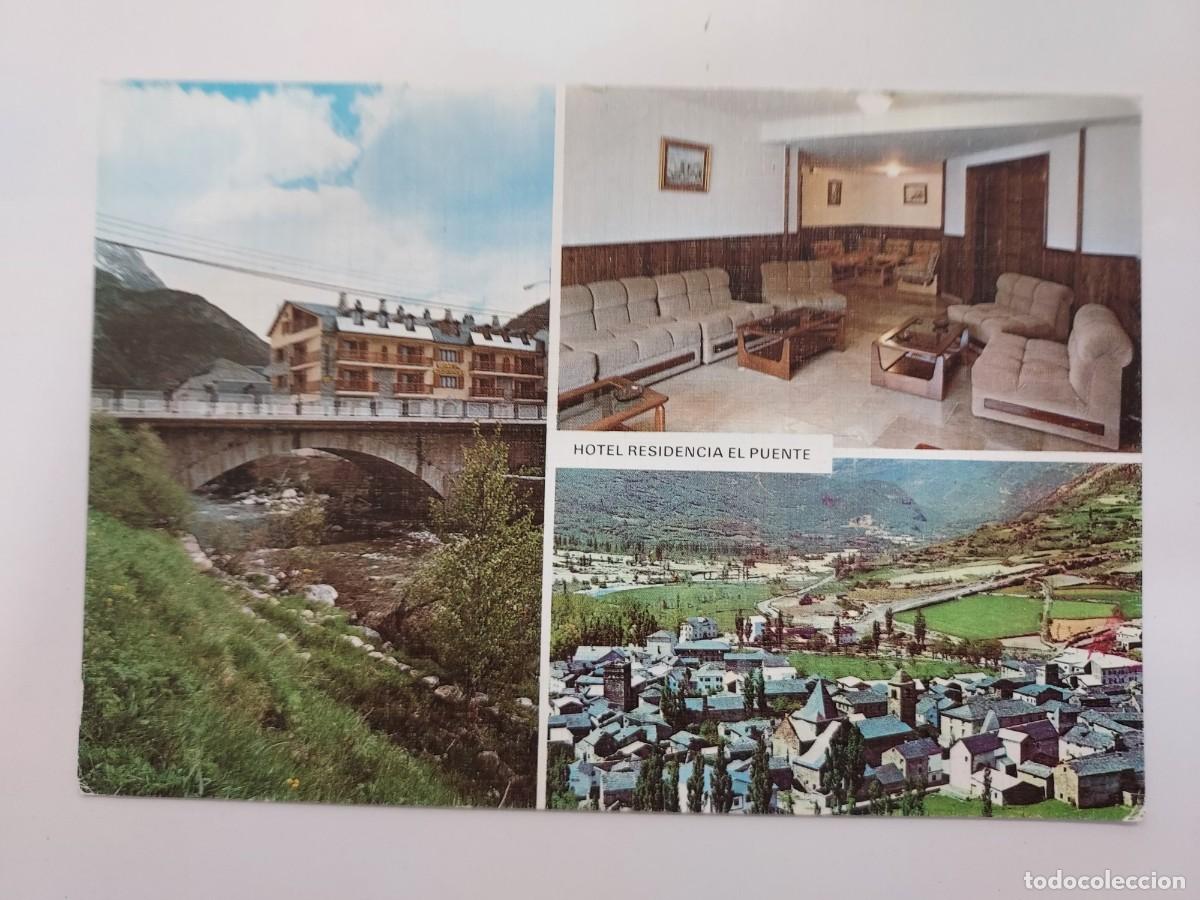 Postales: POSTAL BENASQUE HOTEL RESIDENCIA EL PUENTE. 1983. SIN CIRCULAR. HUESCA