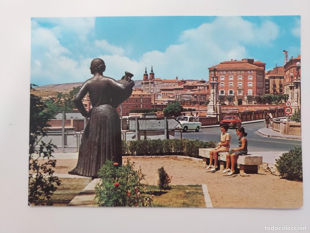 Cartoline: POSTAL TERUEL VISTA PARCIAL. 1973. SIN CIRCULAR. PASADO VIADUCTO DIRECCION ENSANCHE