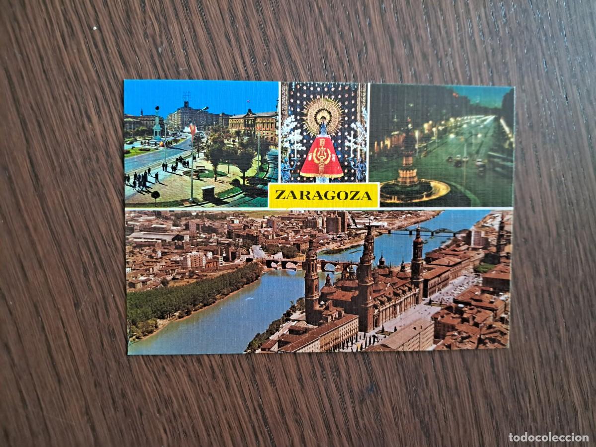Postales: postal de Espa&ntilde;a, diferentes vistas de Zaragoza, a&ntilde;os 70.