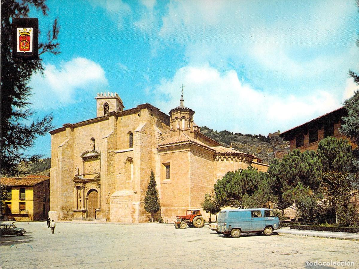 Postales: Postal de Daroca, Zaragoza - Plaza Espa&ntilde;a y Bas&iacute;lica de Santa Mar&iacute;a