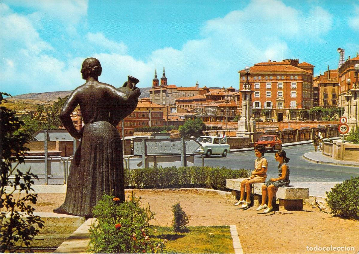 Postales: Postal de Teruel Vista Parcial con Estatua y Viaducto