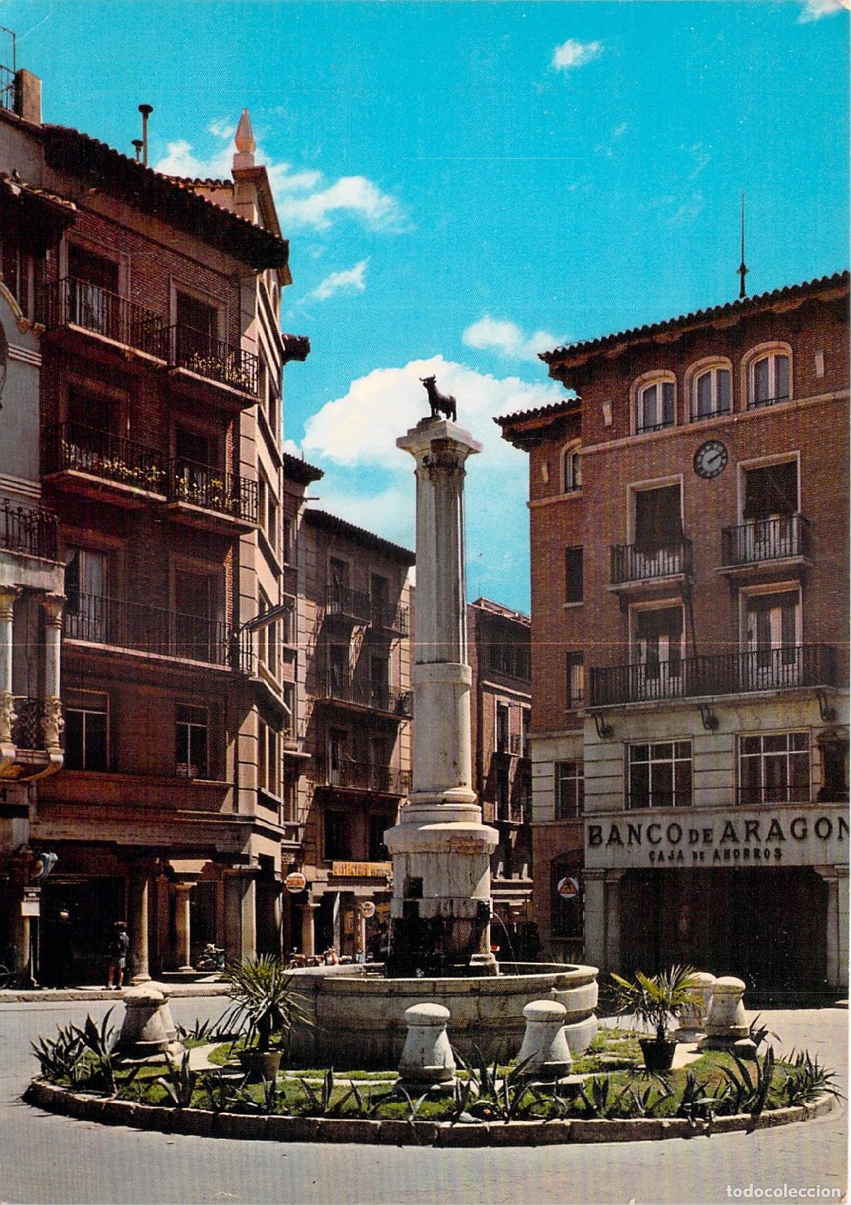Cartes Postales: Postal de Teruel Plaza de Carlos Castell y Monumento al Torico