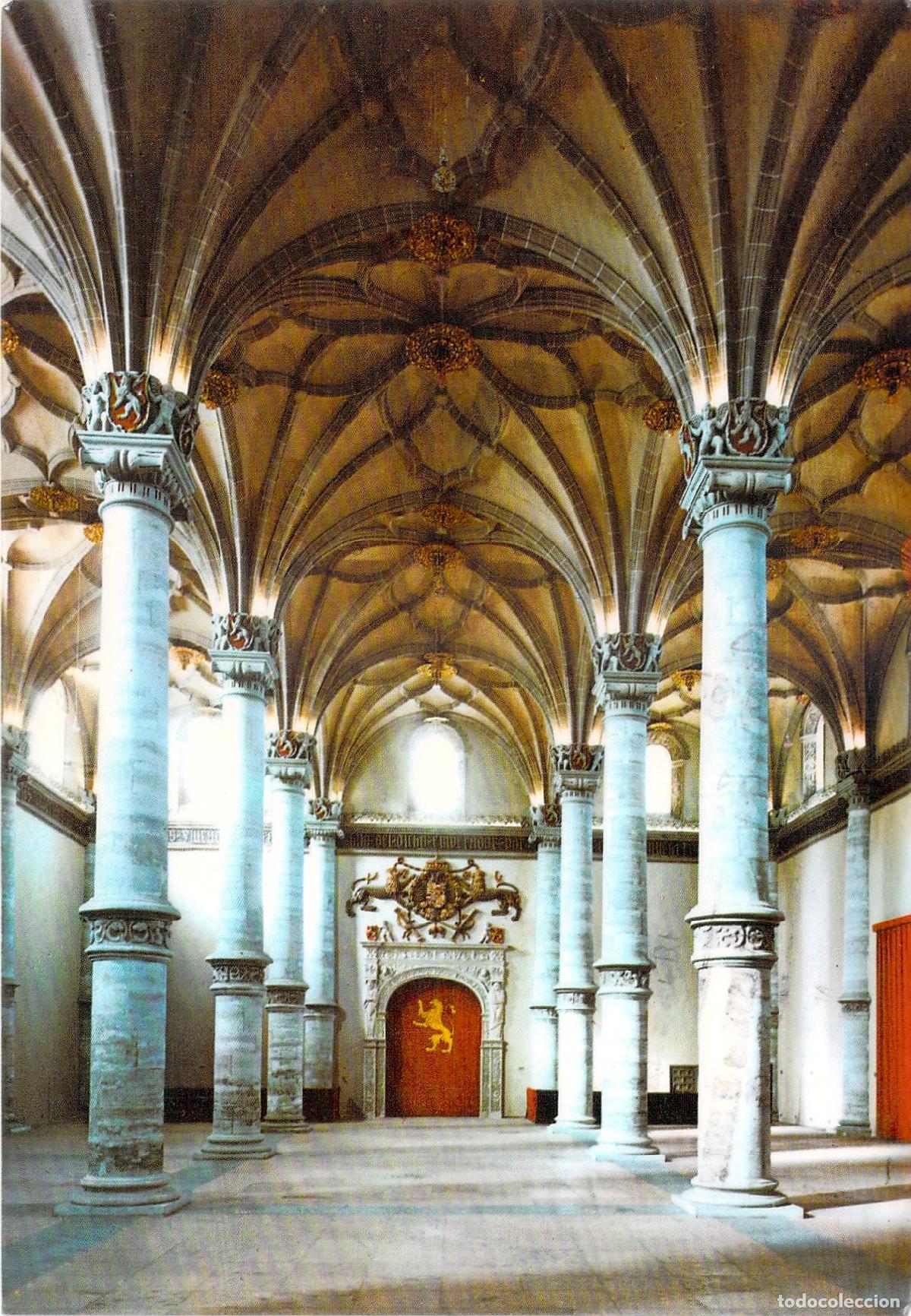 Postales: Postal del Palacio de la Lonja en Zaragoza, Interior G&oacute;tico