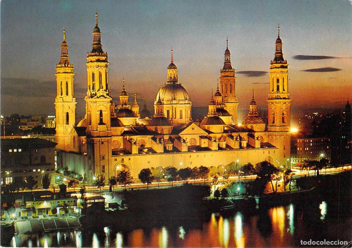 Postales: Postal de Zaragoza - Bas&iacute;lica del Pilar, Vista Nocturna