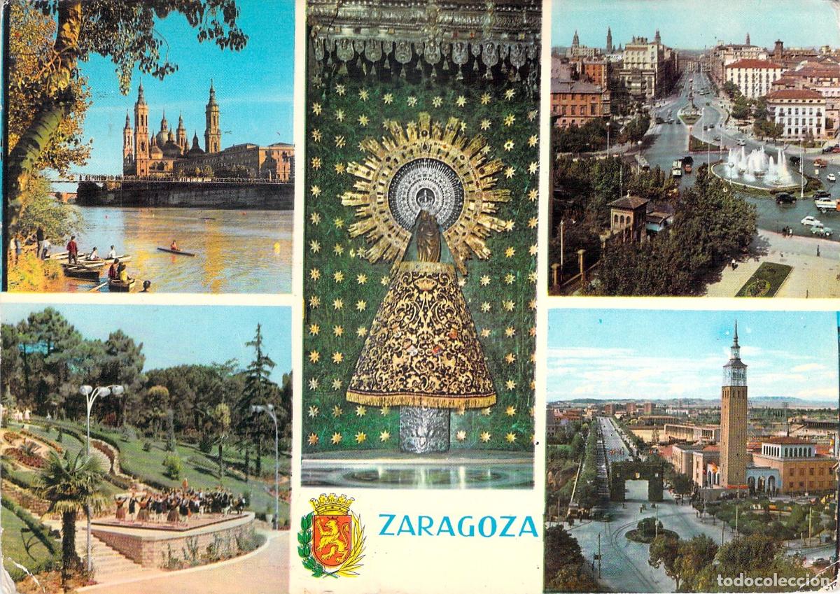 Postales: Postal Multi-vista de Zaragoza con la Virgen del Pilar